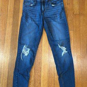 Classic Blue Distressed Skinny Jeans